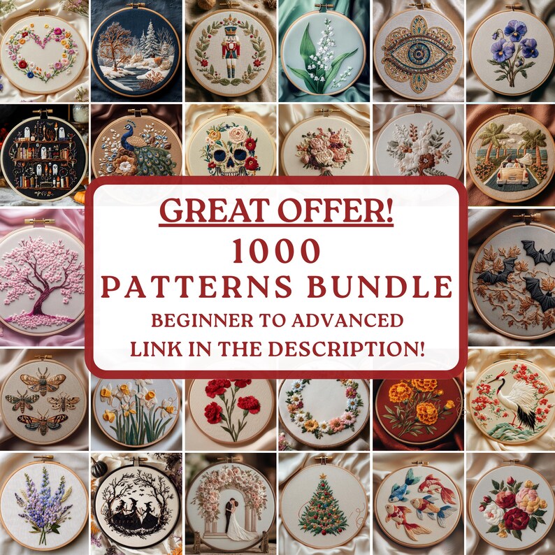 Floral Border Hand Embroidery Design, Vintage Flowers Hoop Art Pattern ...