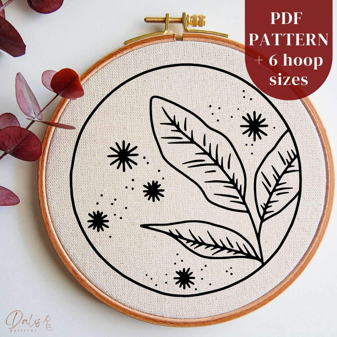 Hand Embroidery PDF Pattern for Beginners, Botanical Line Art ...