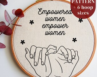 Patrón de bordado feminista, diseño para el Día de la Mujer (Patrón PDF)