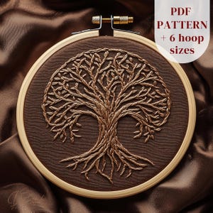 Mythological Hand Embroidery Pattern, Tree Of Life Embroidery Design, Botanical Embroidery PDF Template, Stitching Pattern for Beginners