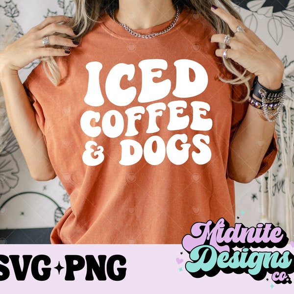 Iced Coffee and Dogs SVG | Coffee SVG Cutting File | Iced Coffee SVG | Trendy Svg File | Trendy T-shirt png