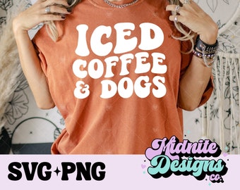 Iced Coffee and Dogs SVG | Coffee SVG Cutting File | Iced Coffee SVG | Trendy Svg File | Trendy T-shirt png