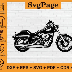 Chopper Motorcycle laser cut svg dxf file wall sticker pdf silhouette template cnc cutting router digital vector instant download