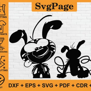 Marsupilami svg Cartoon Character laser cut svg dxf files wall sticker engraving template paper cnc cutting digital vector prints download