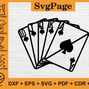 Kaartenspel magie lasergesneden svg dxf-bestanden muur kunst sticker glowforge gravure silhouet sjabloon cnc-snijden digitale instant download