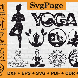 Joga Medytacja Czakry laserowo cięte pliki SVG DXF png naklejka ścienna szablon glowforge cięcie CNC cyfrowy wektor natychmiastowe pobieranie
