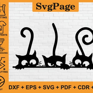 Cat Kitten Love laser cut svg dxf png files wall art decal sticker glowforge silhouette template cnc cutting router digital instant download