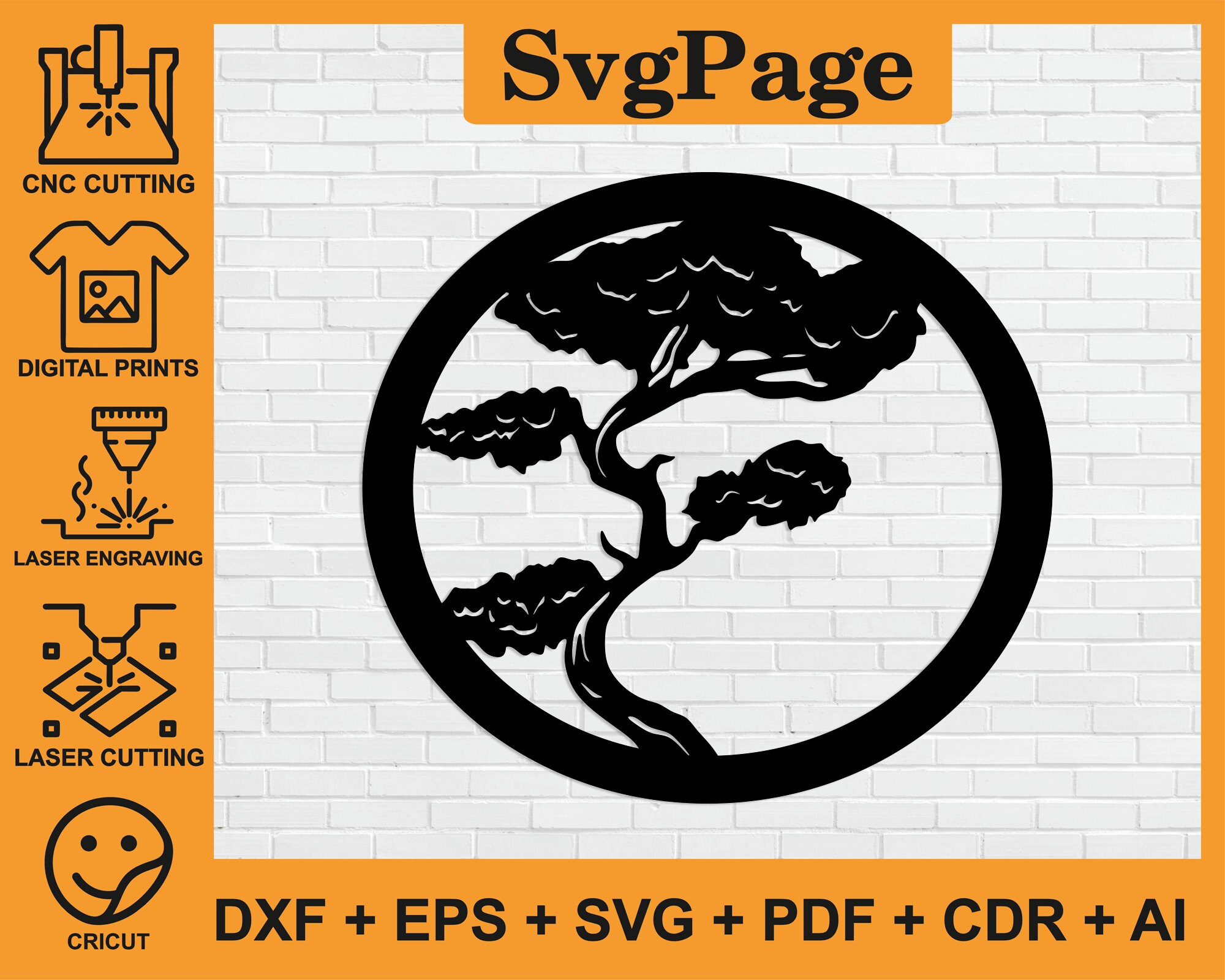 Bonsai Tree Branch Dxf Svg Laser Cut Png Files Wall Art - Etsy Canada