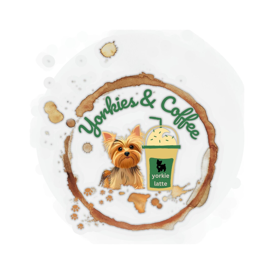 Yorkie Gifts Yorkies and Coffee Sticker Teacup Yorkie With Etsy