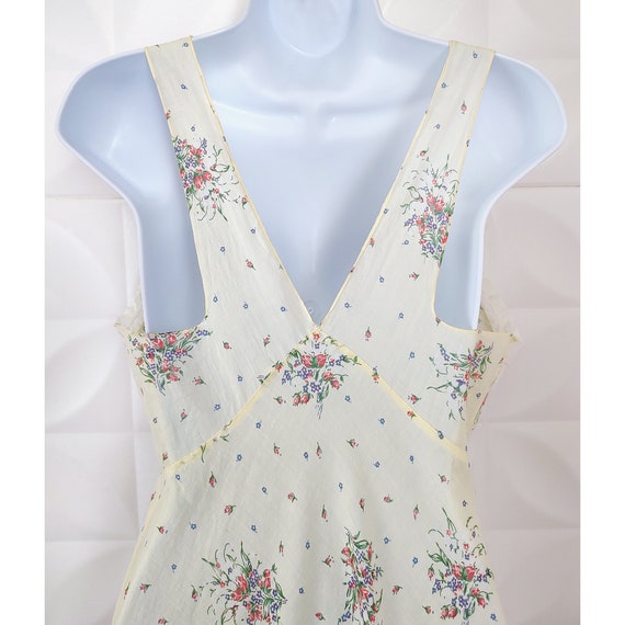 Vintage 30s 40s Sheer Cotton Bias Dress Rare Maxi… - image 7