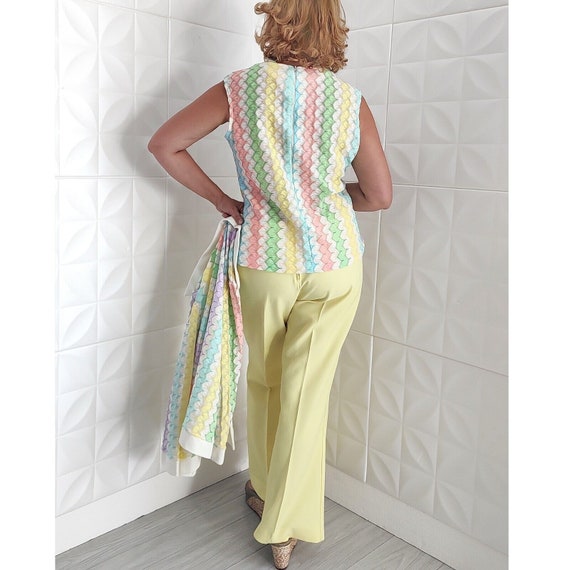 Vintage 60s Sears Fashions Set Rainbow Knit Cardi… - image 7