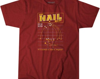 Washington Football: Hagel Mary | Washington HAIL Mary Play Diagramm Fußball T-Shirt