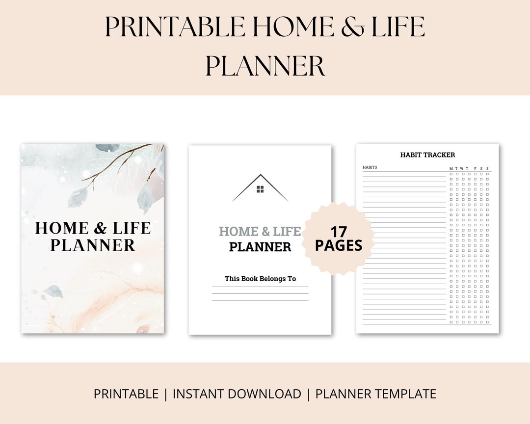 Home & Life Planner Printable, Home Management, Household Planner ...