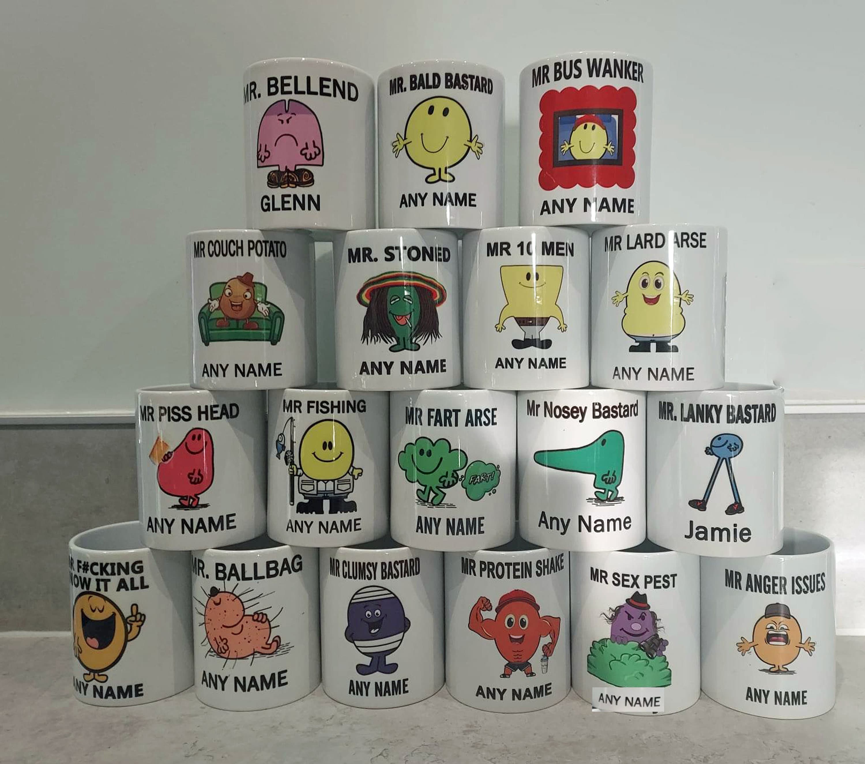 Personalised Mr Men Mugs Rude Funny Novelty Office Mug Personalised Mug
