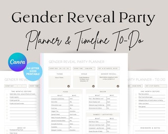 Gender Reveal Party Planner & Timeline to-do