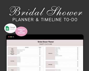 Bridal Shower Planner & Timeline To-Do | Plus, Guest List, RSVP, and Gift Tracker