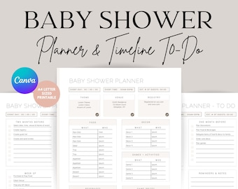 Baby Shower Planner | Printable Checklist & Timeline (PDF)