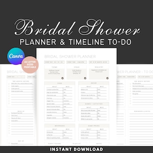 Bridal Shower Planner & Timeline to-do