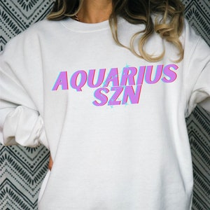 Aquarius Season Astrology Crewneck Sweatshirt | Sternzeichen Sweatshirt | Wassermann Szn | Wassermann Geburtstagsgeschenk | Geschenk für Sie