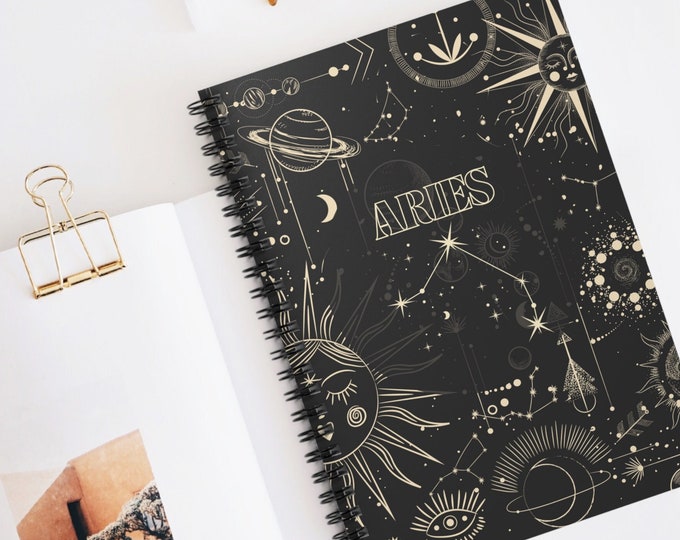 Aries Astrology Journal: Zodiac Spiral Notebook