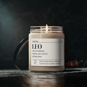 Leo Zodiac Candle | Leo Gift For Her | Leo Birthday Gift | 9oz Soy Wax Candle | Home Décor | Horoscope | Astrology Candle