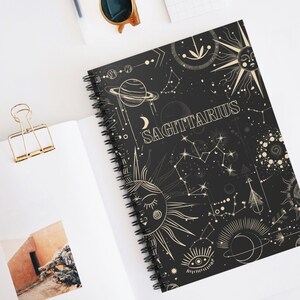 Sagittarius Spiral Notebook Journal | Astrology Journal | Zodiac Journal | Journal For Her | Gift For Her | Spiral Ruled Line Notebook