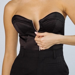 Renaissance corset top, ren fair belt, plus size couples corset, custom satin black bustier
