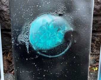 Spray painted planet