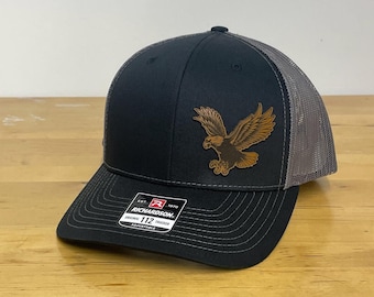 American Eagle Leather Patch Hat: Handmade Richardson 112 Trucker