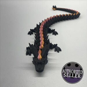 3D Printed Dragon | Articulated fidget toy | Crystal Dragon | Kids Toy Gifts | Stocking Stuffers | Desk Decor | Sensory Toys | Collectibles