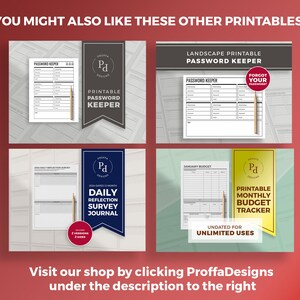 Printable Password Log Bundle / Login and Account Keeper for Streaming ...