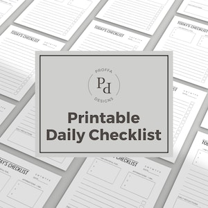 Lista de verificación imprimible para hacer / Guardián de la lista de verificación de rutina / Gratitud diaria, Afirmaciones, Lista de verificación, Diario de reflexión / Tamaños Carta de EE. UU. y A4