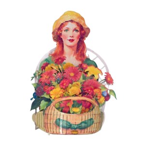 No.73 The Flower Girl In Green, Pop-up Greeting Card. imagen 2