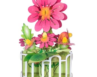 No.21  Pink Flower by white fence