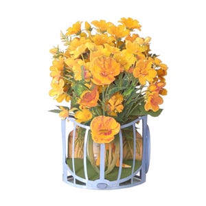 31 Buttercup Flowers, Bouquet, Popup Greeting Card