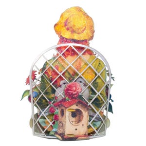 No.73 The Flower Girl In Green, Pop-up Greeting Card. imagen 4