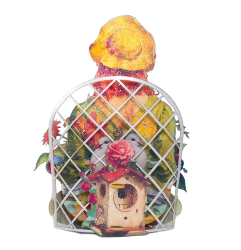 No.73 The Flower Girl In Green, Pop-up Greeting Card. imagen 4