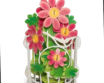 No 25 Red Tea Flower Pop-up card