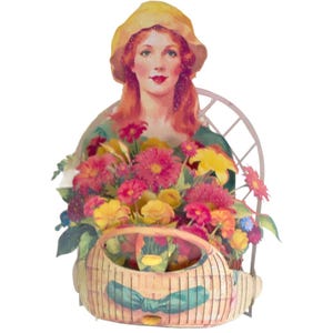 No.73 The Flower Girl In Green, Pop-up Greeting Card. imagen 5