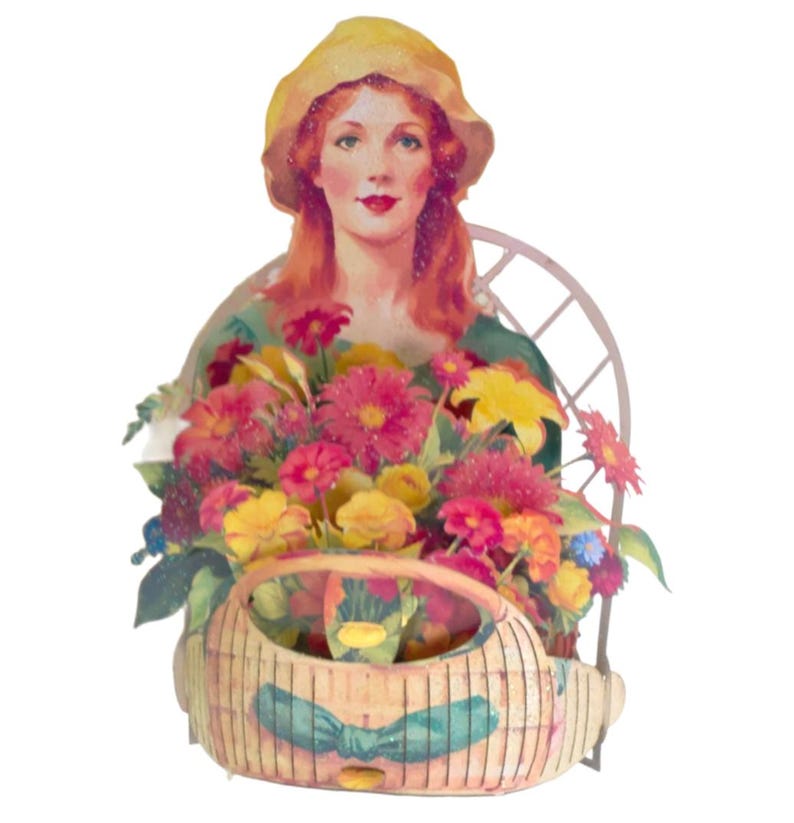 No.73 The Flower Girl In Green, Pop-up Greeting Card. imagen 5