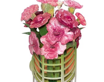 Carnation bouquet, Pop-up greeting card. #28
