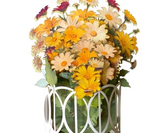 No.52 Daises Bouquet, Popup Greeting Card.