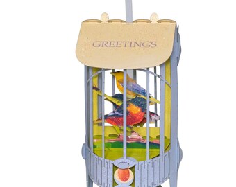 No.69 Modern Bird Cage, Pop-up Card