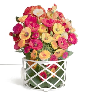 No.53 Poppies Bouquet, Flowers Pop-up Greeting Card.