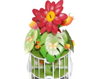 14 Red Flower Popup Greeting Card