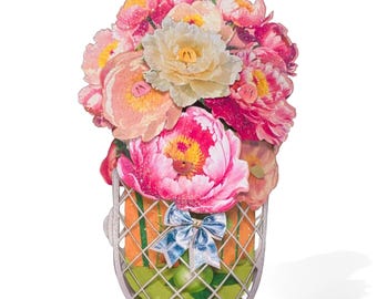 No.39 Peonies Bouquet Popup Card