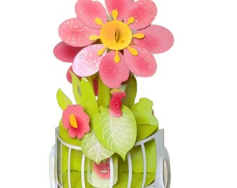 No.16 Pink Flower pop-up card