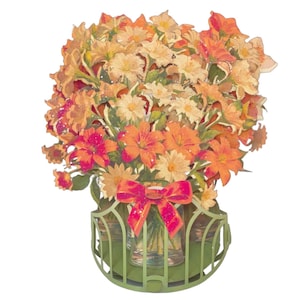 No.64 Bunch of Lilies, Pop-up Greeting Card Bouquet.