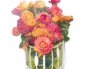 No.51 Red Roses, Popup Greeting Card.
