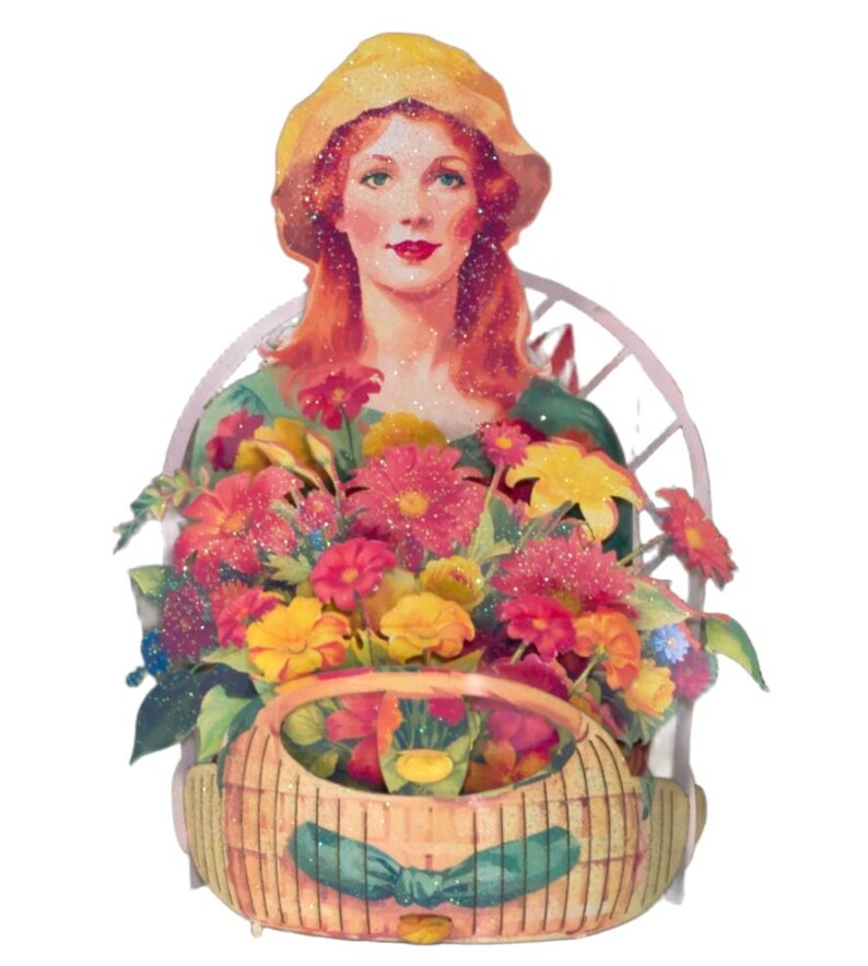 No.73 The Flower Girl In Green, Pop-up Greeting Card. imagen 1